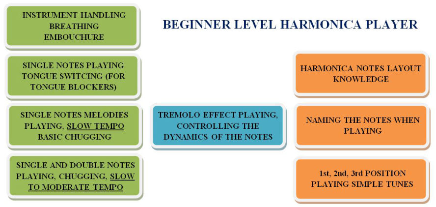 Beginner harmonica player level sikills