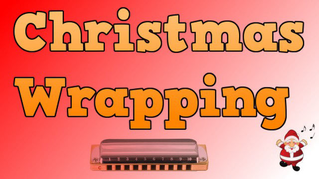 Christmas Wrapping on harmonica logo
