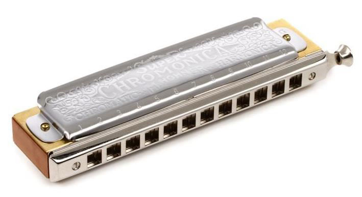 A chromatic harmonica, another mouth organ type