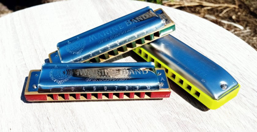 Thre models of AGC custom harmonicas by André Coelho