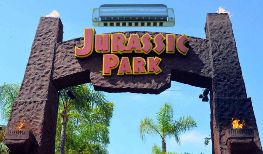 Jurassic Park on harmonica logo