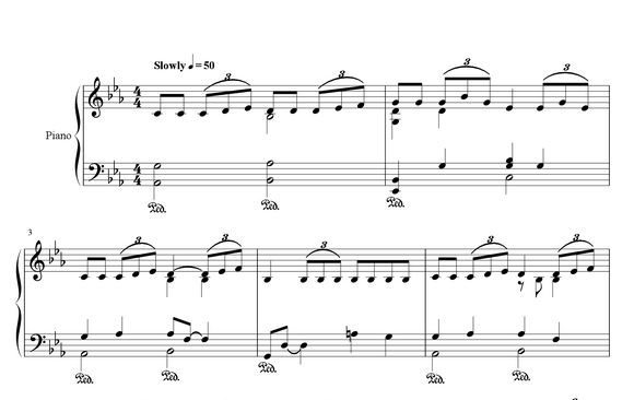 A musical score, the most complete way to notate music
